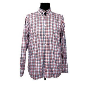 Alan Paine Plaid Cotton Button Front Shirt - Men’s L